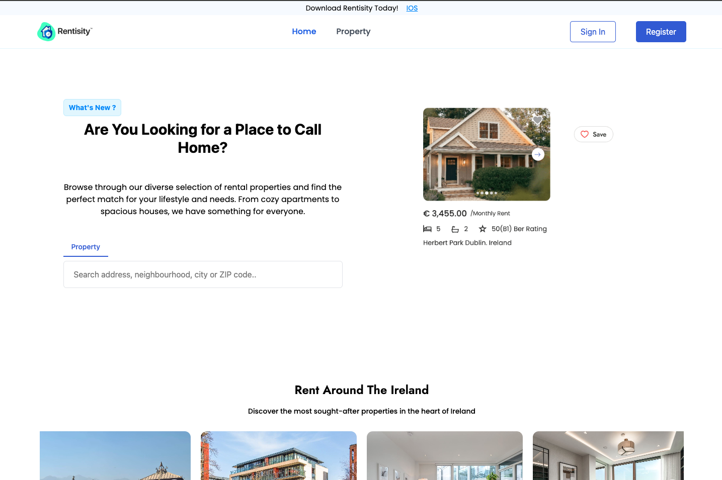 Fullstack platform development for Rentisity